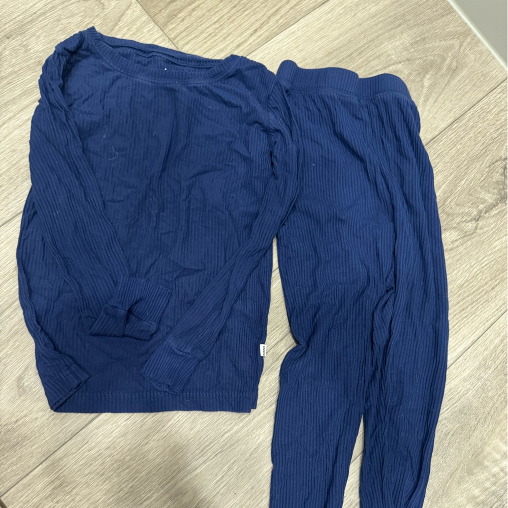 Little Sleepies Deep Blue Ribbed Pants
